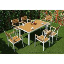 Neue europäische Moderne Outdoor Garten Esszimmermöbel Set Aluminium Powder-Coated Tisch und Patio Stühle
